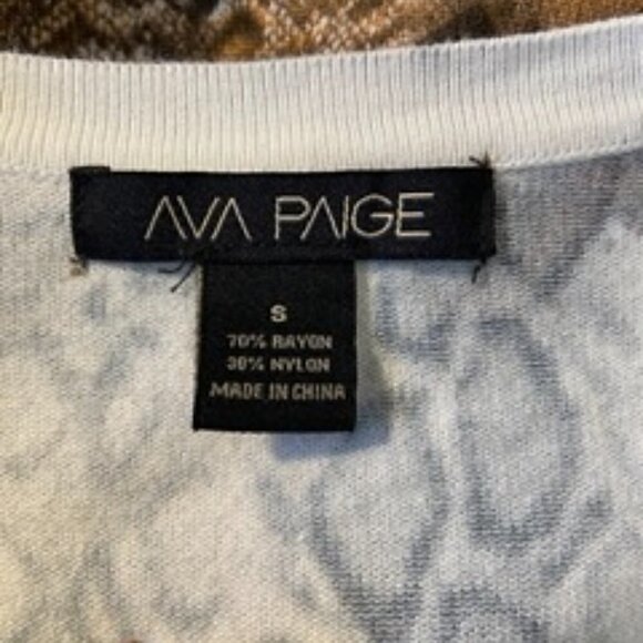 Ava Paige Tan Snakeskin Animal Print Knit Cardigan Sweater Size Small - Picture 9 of 9